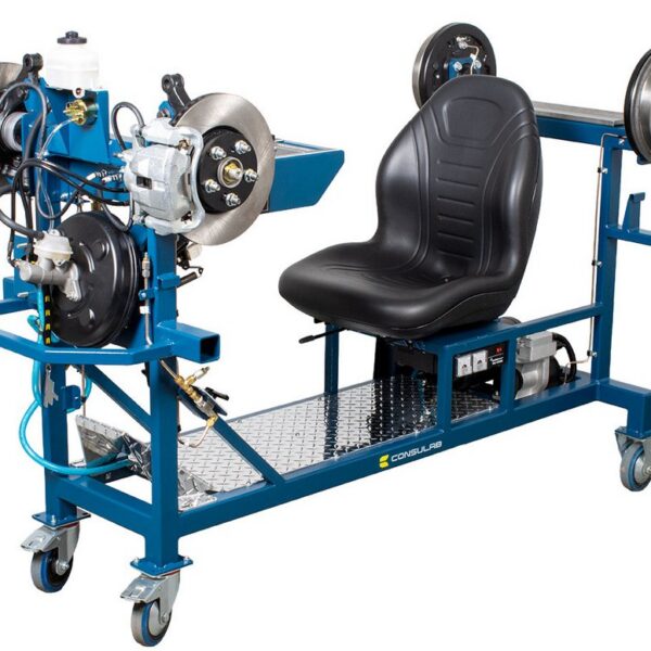 ConsuLab EM-123 hydraulic brake trainer built with OEM Toyota Corolla brake system components for automotive diagnostic training.